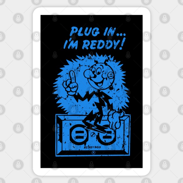 plug in reddy kilowatt distressed blue Sticker by Sayang Anak